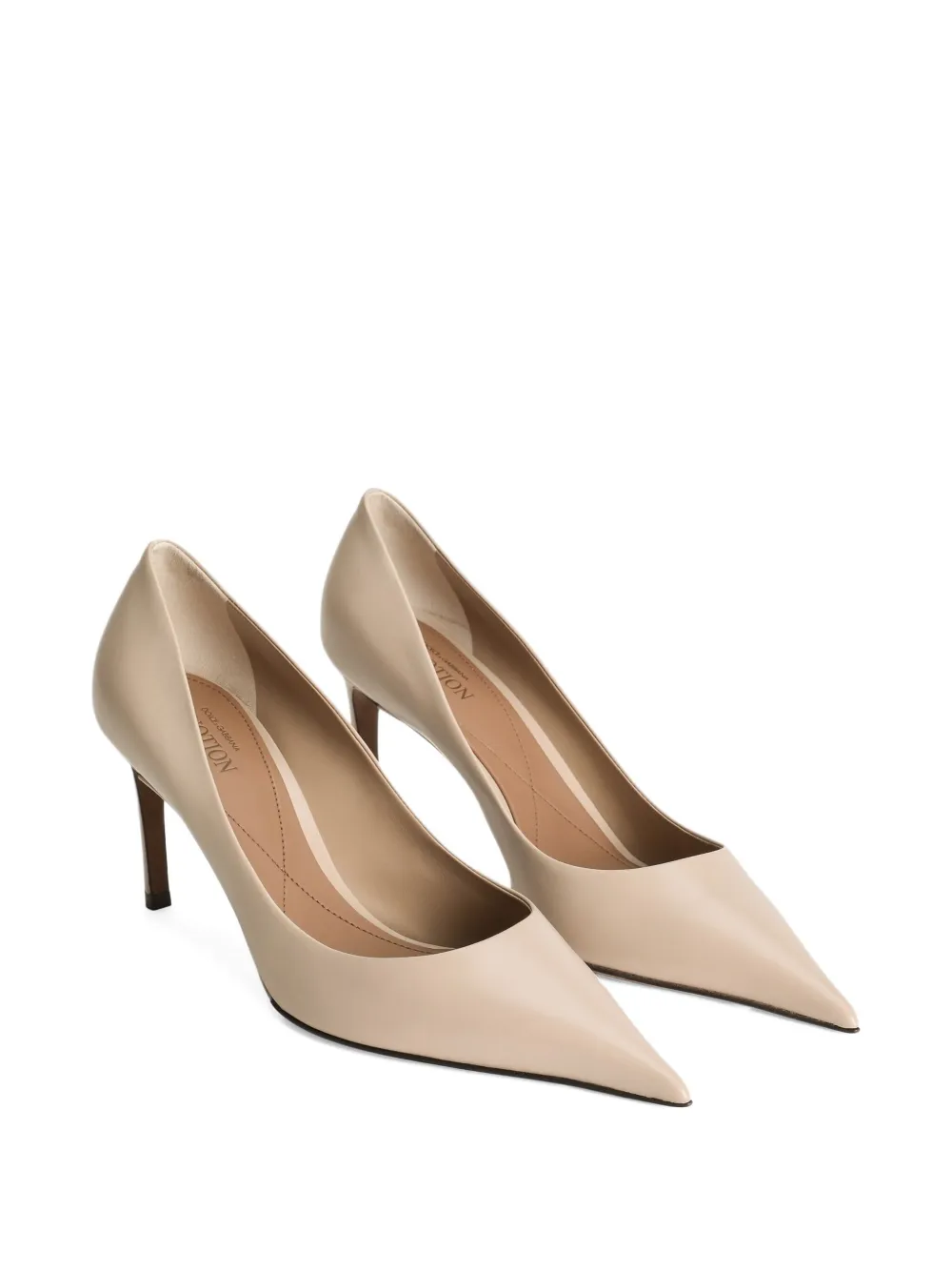 Dolce & Gabbana 80mm pointed-toe leather pumps Neutrals