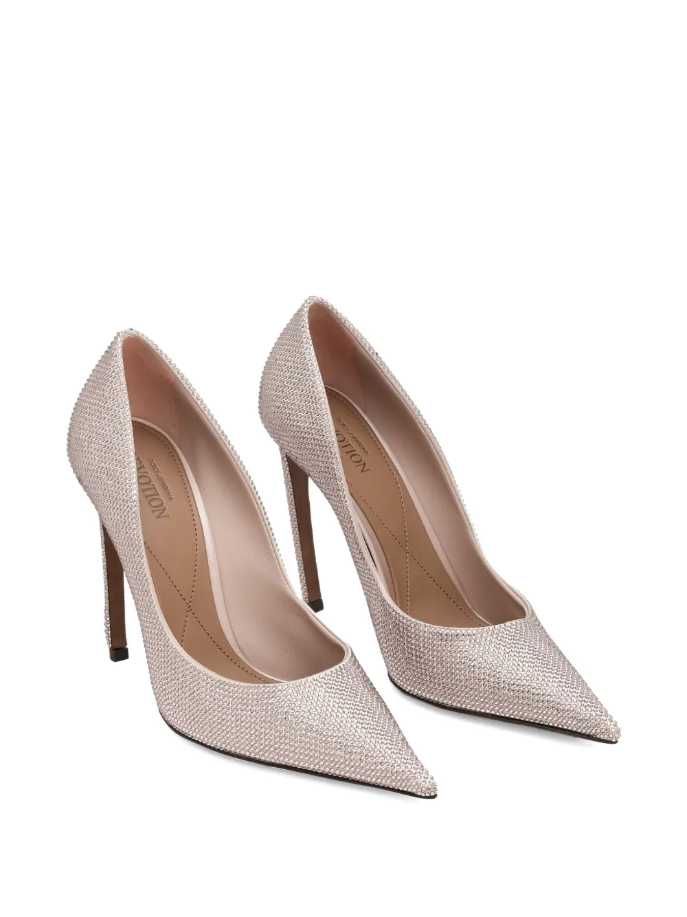 Dolce & Gabbana 105 mm pumps met puntige neus en kristallen Roze