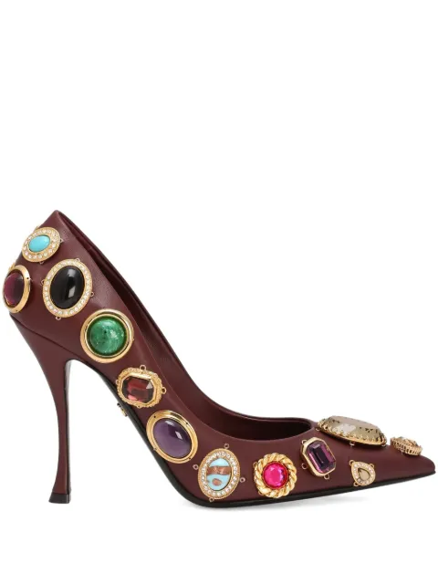 Dolce & Gabbana 105mm jewel-embellished pointed-toe pumps