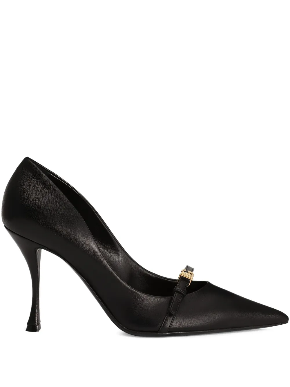 Dolce & Gabbana 90MM leather pointed-toe pumps Black