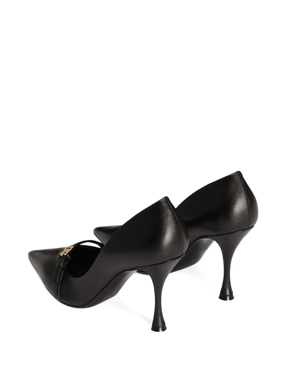Dolce & Gabbana 90mm Leather Pumps With Pointed Toes In Black