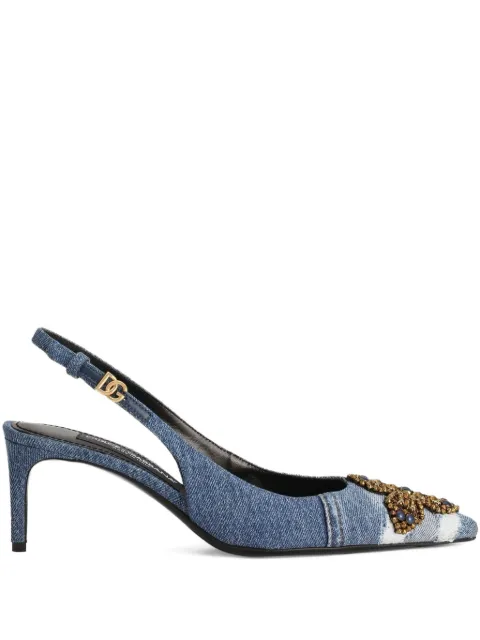 Dolce & Gabbana 60mm embellished denim pumps