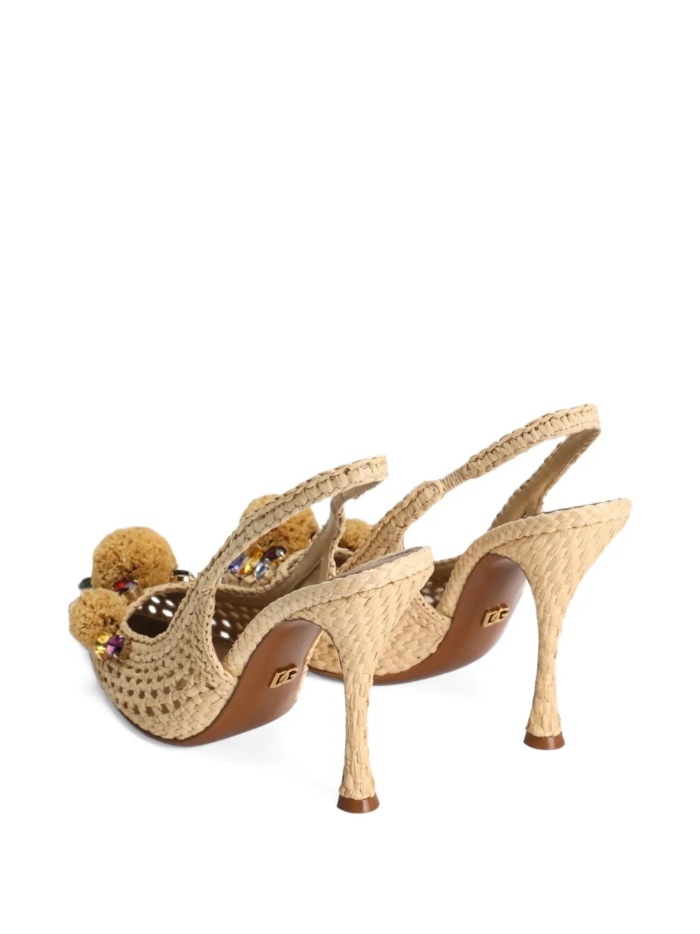 Dolce & Gabbana 105 mm pumps met pompon-detail Beige