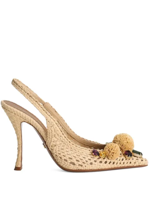 Dolce & Gabbana zapatillas con detalle de pompones y tacón de 105mm