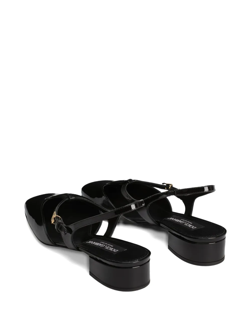 Dolce & Gabbana patent leather slingback pumps Black