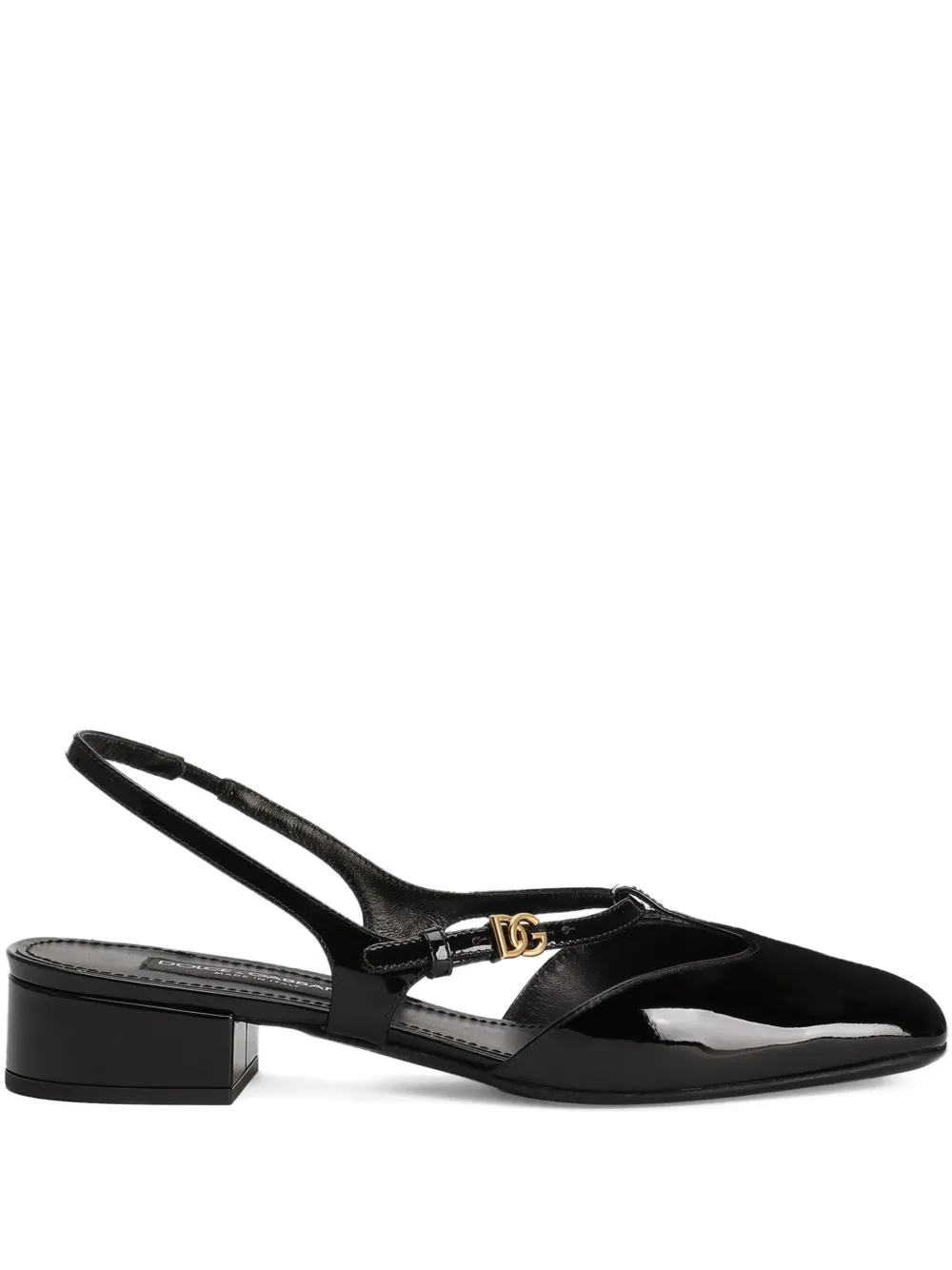 Dolce & Gabbana patent leather slingback pumps Black