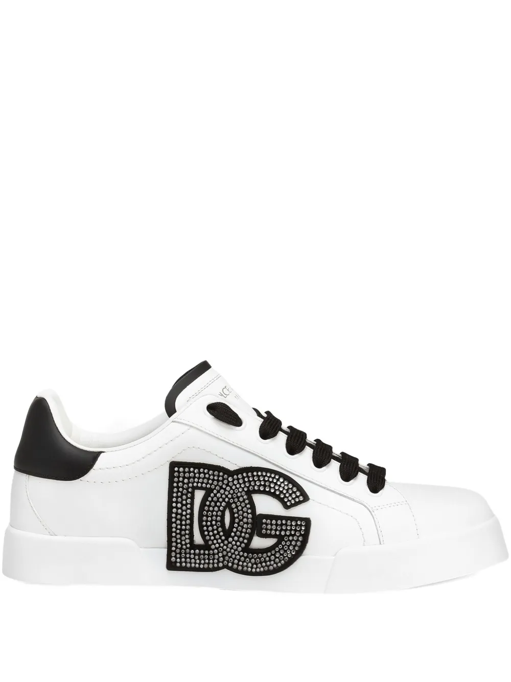Dolce & Gabbana Portofino rhinestone-embellished logo sneakers White