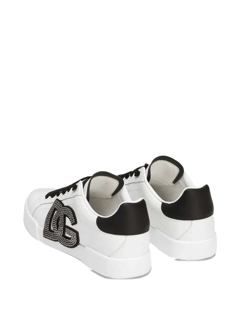 Dolce & Gabbana Portofino rhinestone-embellished logo sneakers White