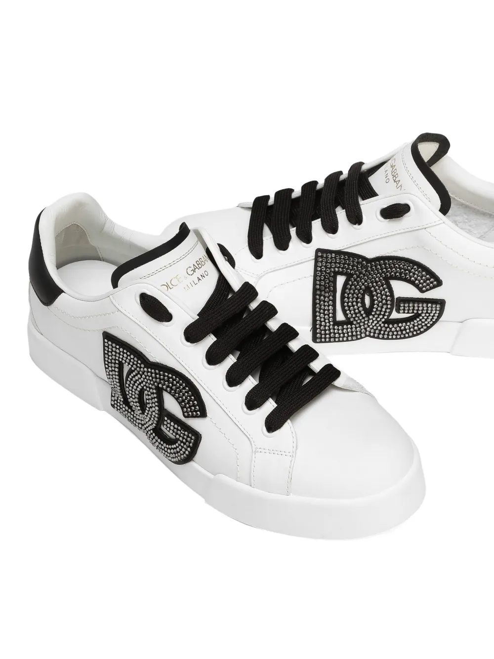 Dolce & Gabbana Portofino rhinestone-embellished logo sneakers White