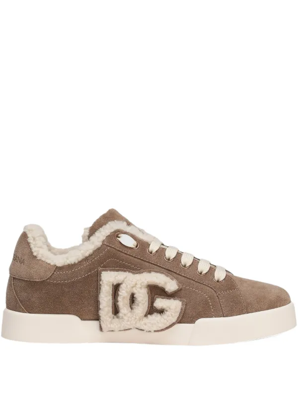 Dolce Gabbana Portofino Suede Sneakers Neutrals FARFETCH