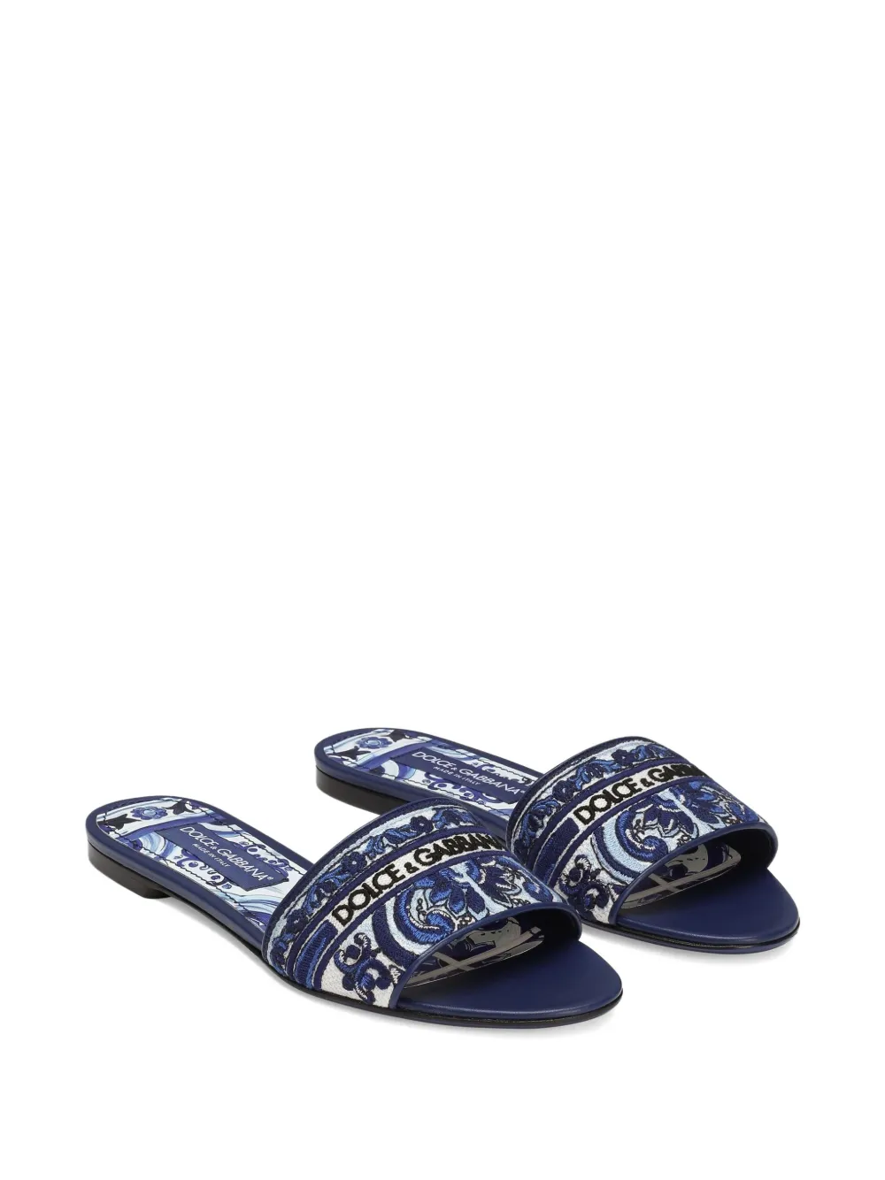 Dolce 
Gabbana embroidered slides Blue