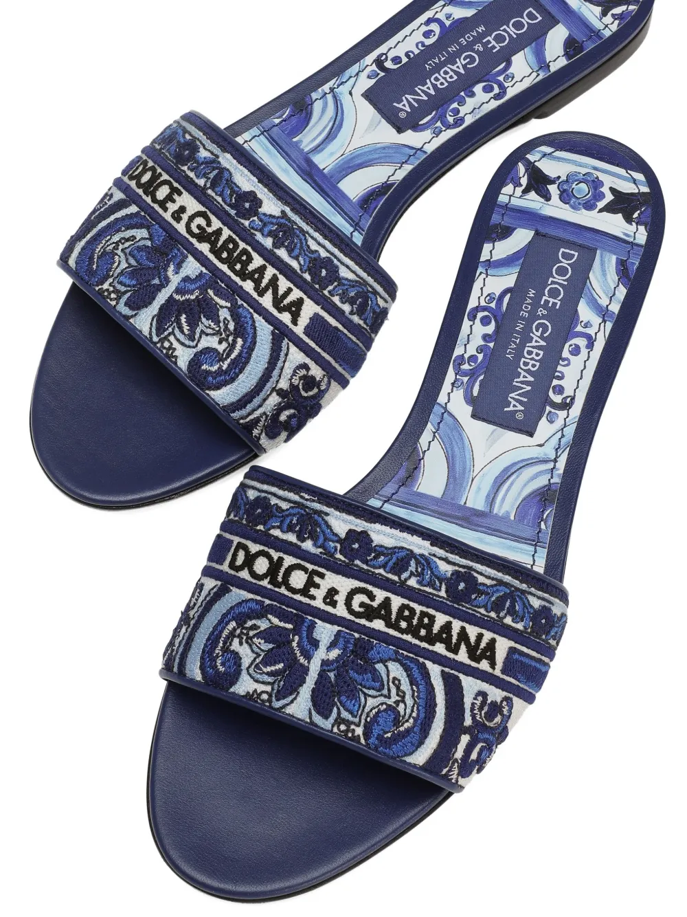 Dolce 
Gabbana embroidered slides Blue