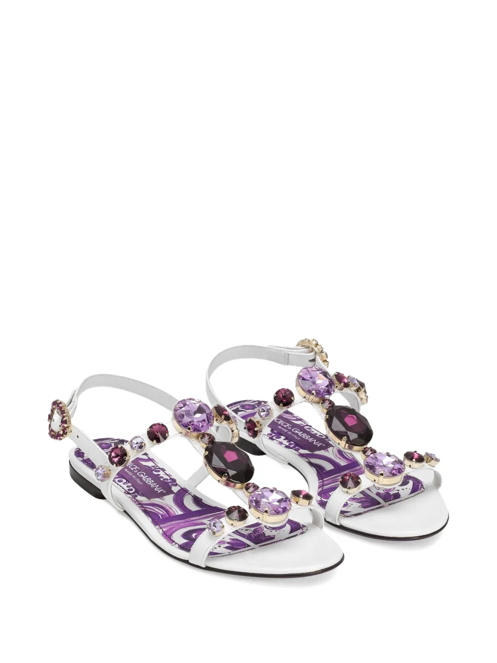 Dolce & Gabbana rhinestone-embellished sandals White