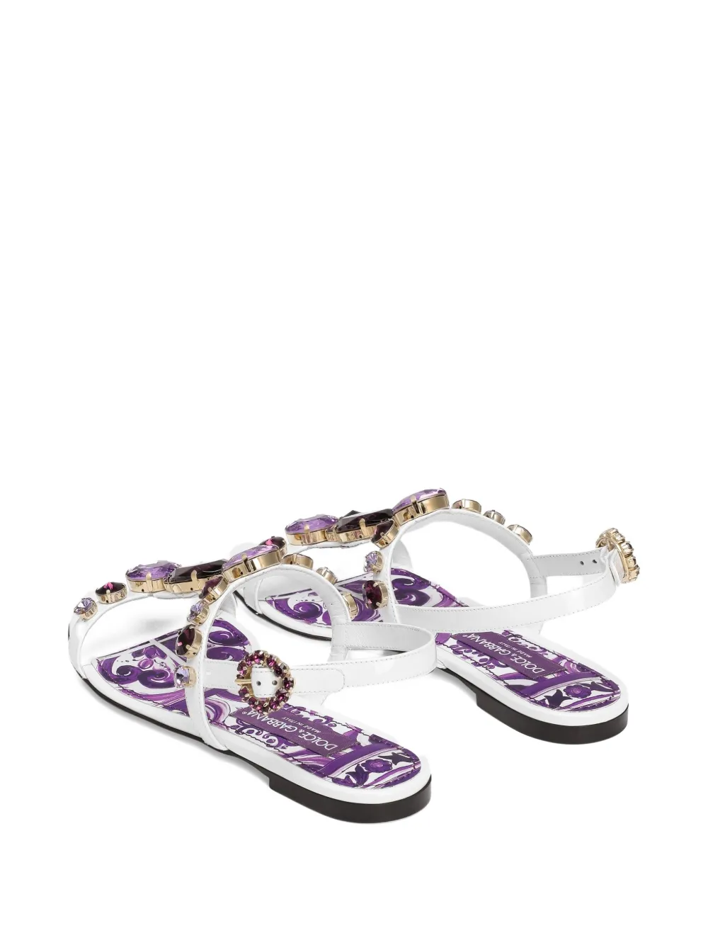 Dolce & Gabbana rhinestone-embellished sandals White