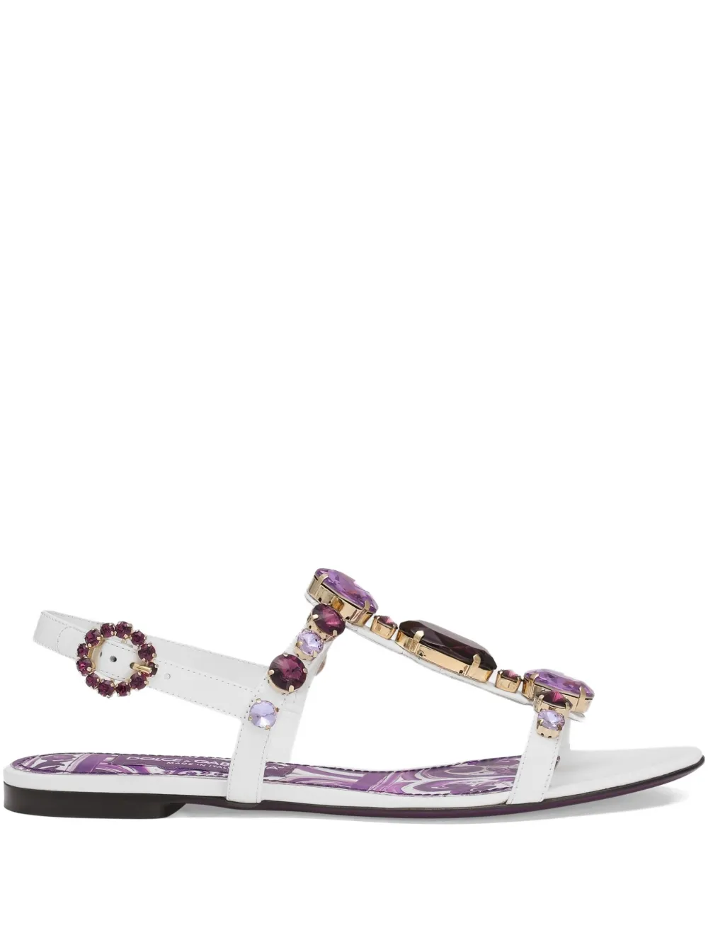 Dolce & Gabbana rhinestone-embellished sandals White
