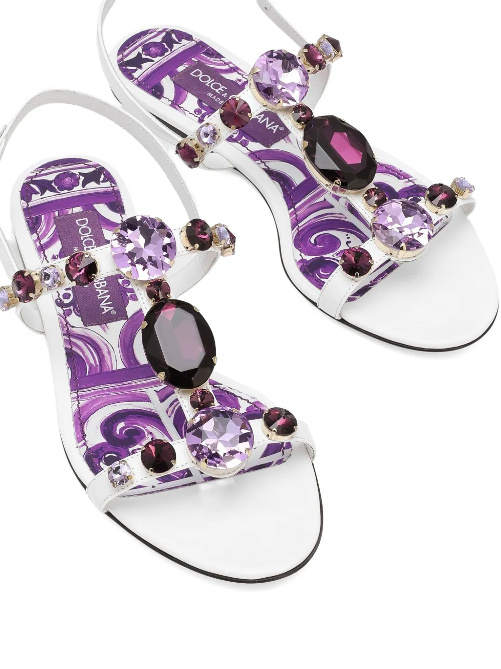Dolce & Gabbana rhinestone-embellished sandals White