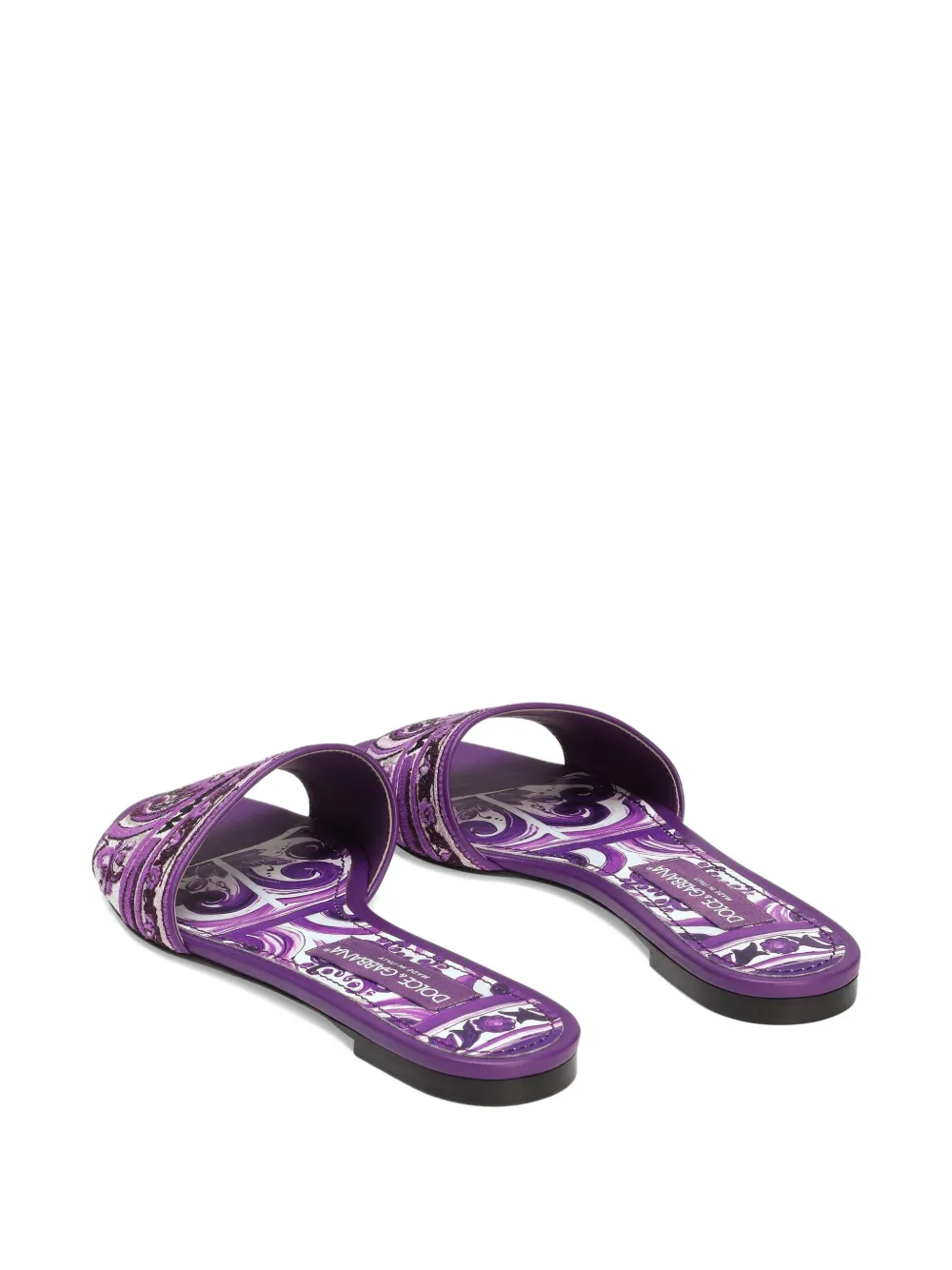 Dolce & Gabbana Majolica-pattern slides Purple