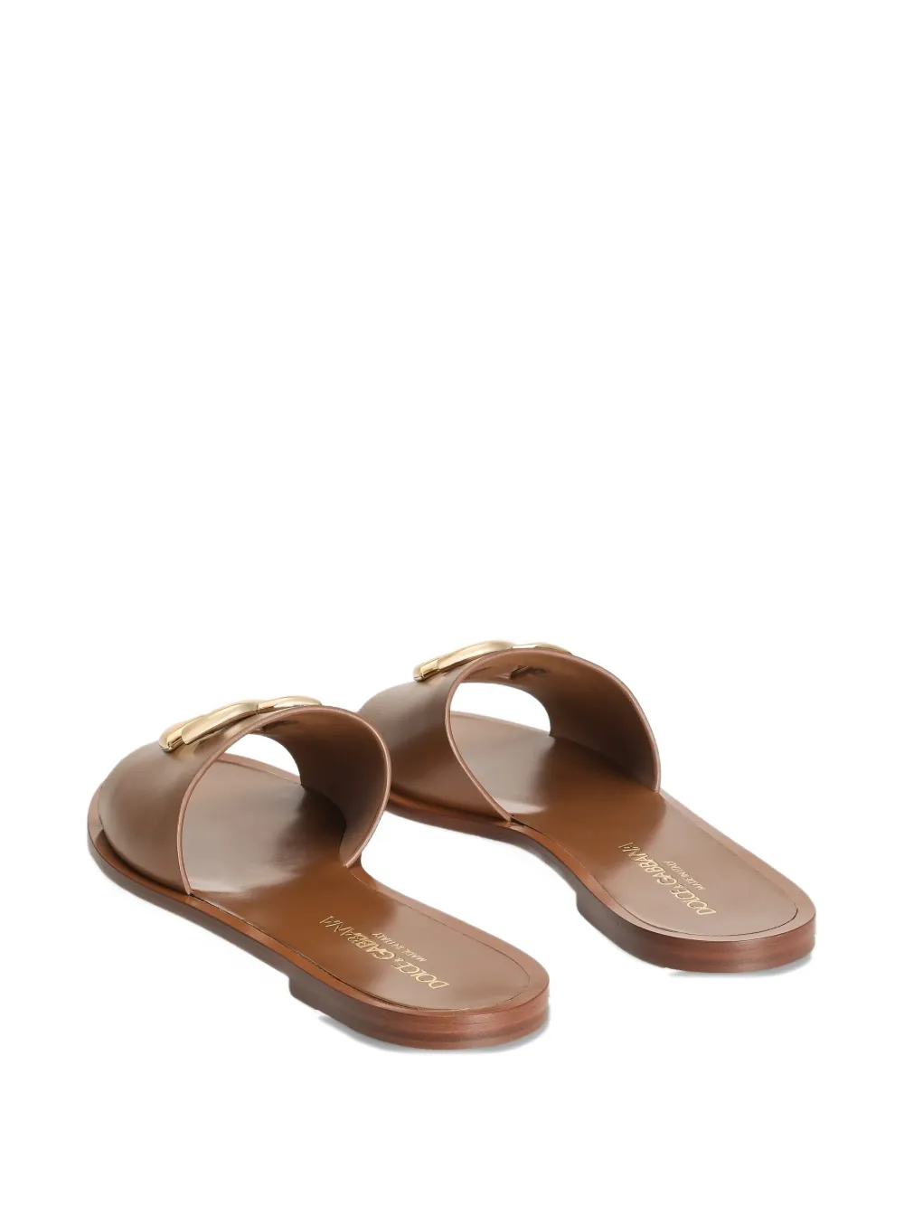 Dolce & Gabbana leather slippers Brown