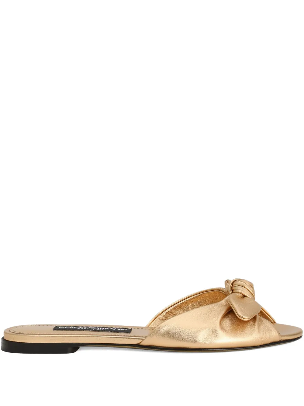 Dolce & Gabbana bow-detail leather sandals Gold