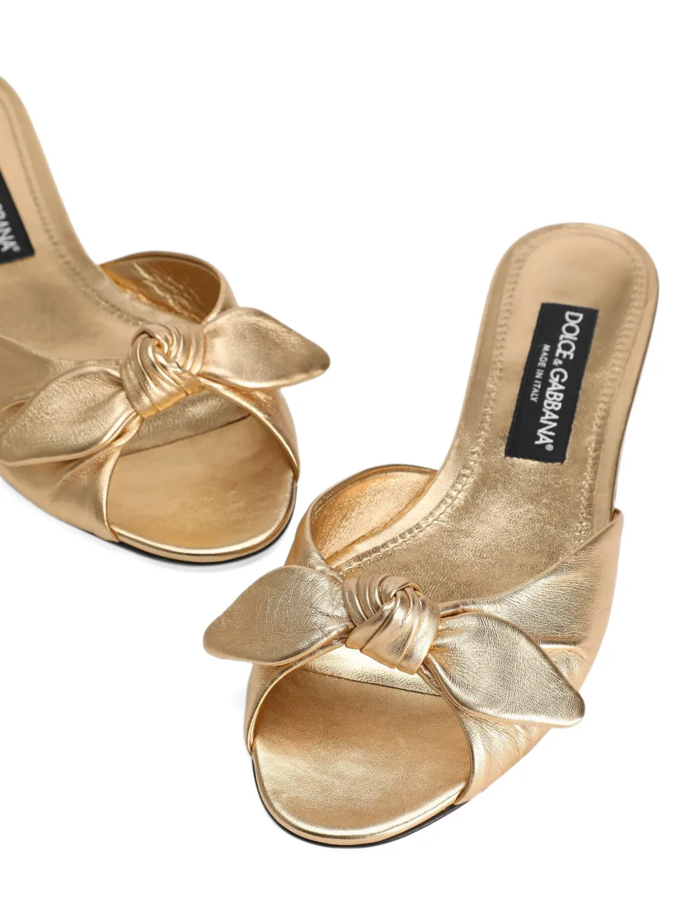 Dolce & Gabbana bow-detail leather sandals Gold