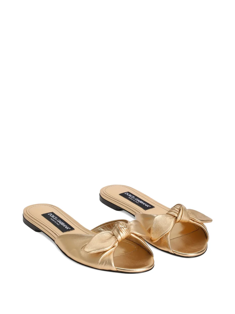 Dolce & Gabbana bow-detail leather sandals Gold