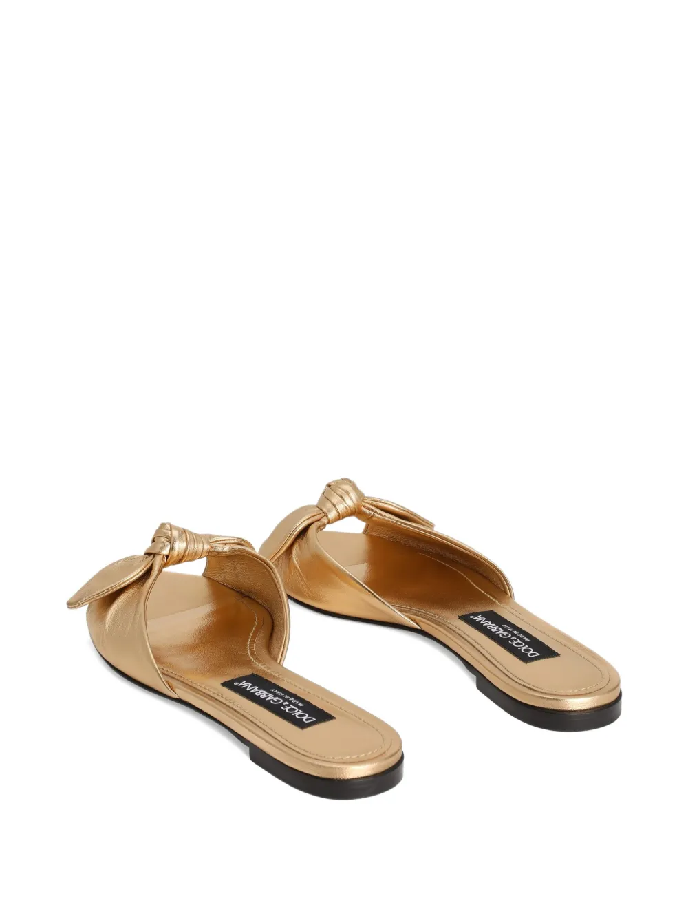 Dolce & Gabbana bow-detail leather sandals Gold