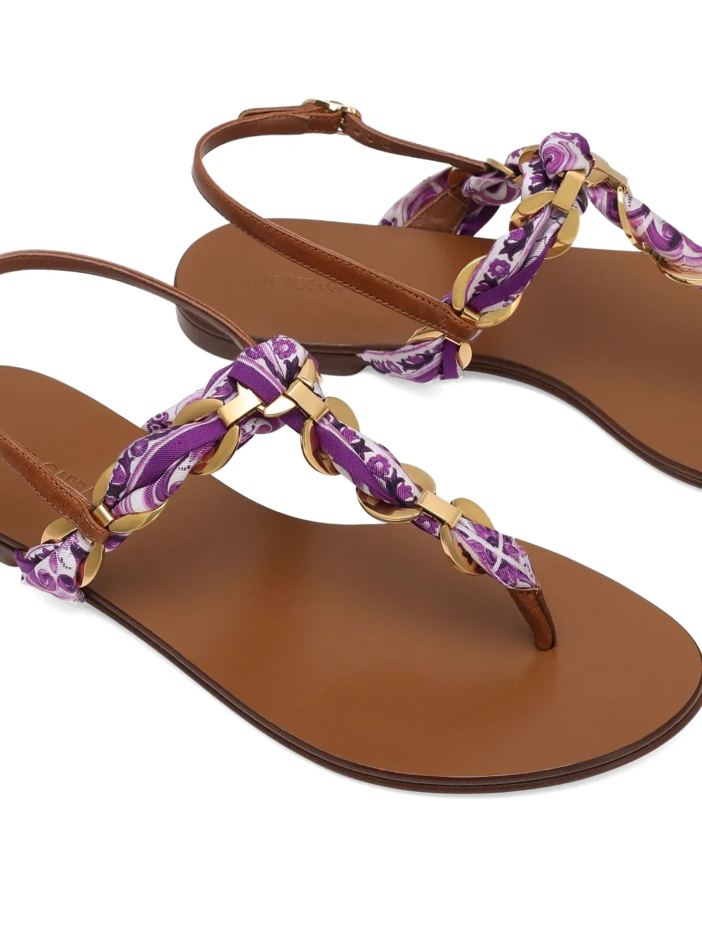 Dolce & Gabbana Maiolica-print sandals Purple
