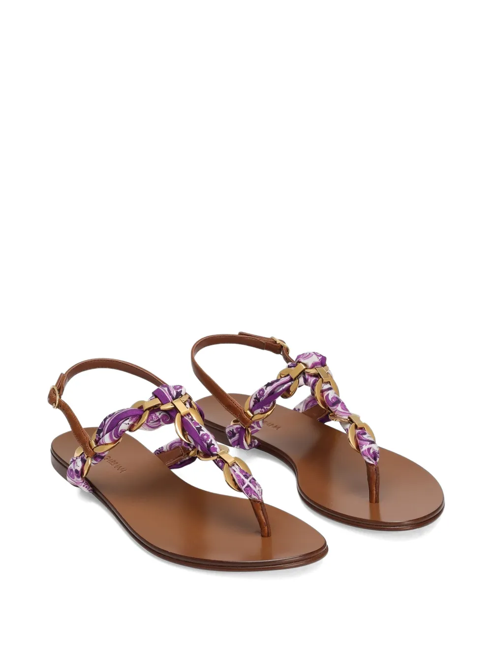 Dolce & Gabbana Maiolica-print sandals Purple