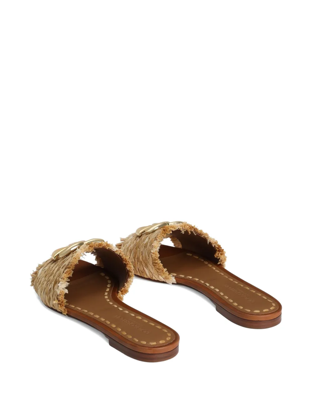 Dolce & Gabbana woven-raffia flat sandals Neutrals