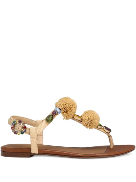 Dolce & Gabbana sandalias con detalle de pompón