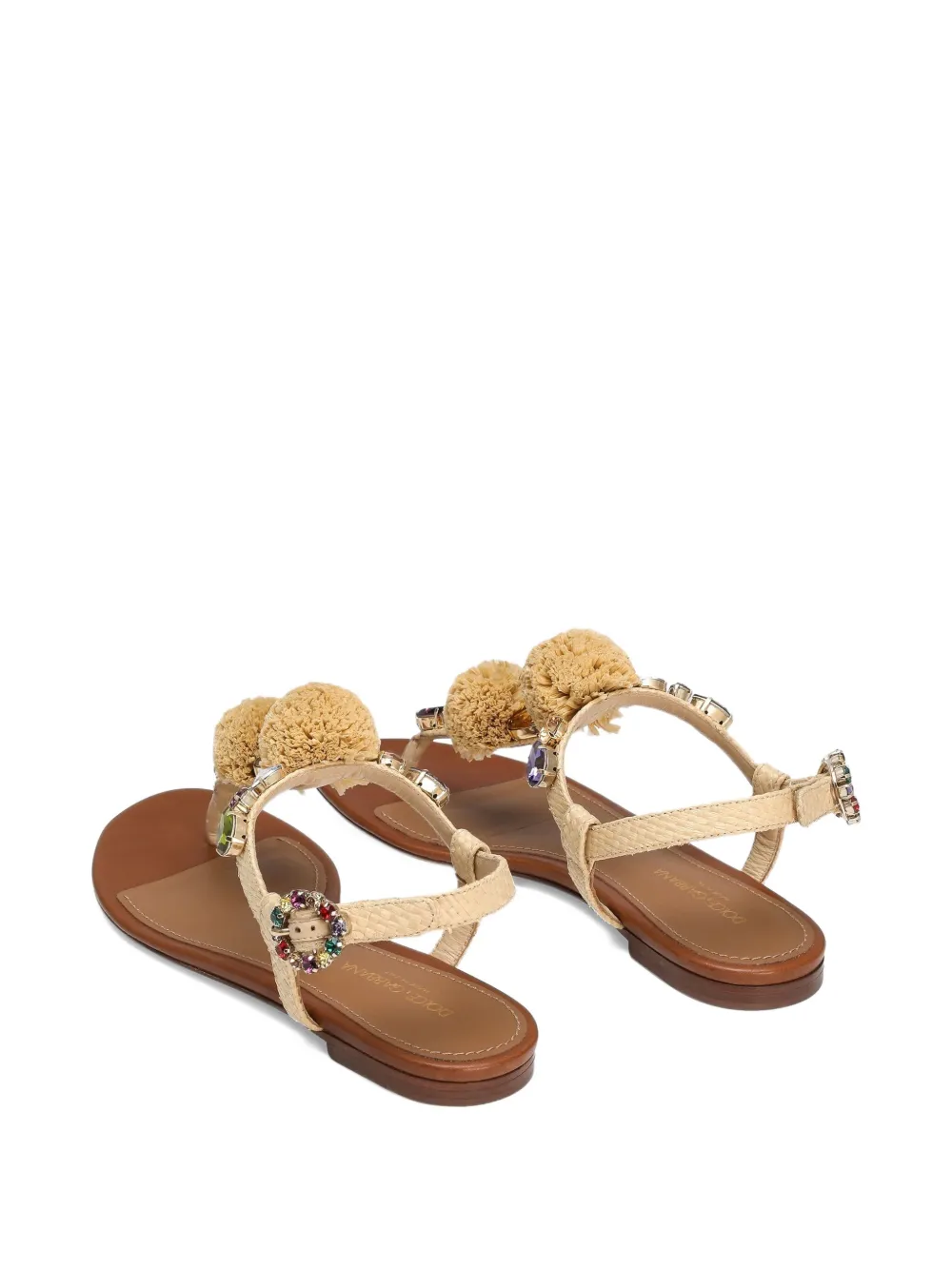 Dolce & Gabbana pompom-detail sandals Neutrals
