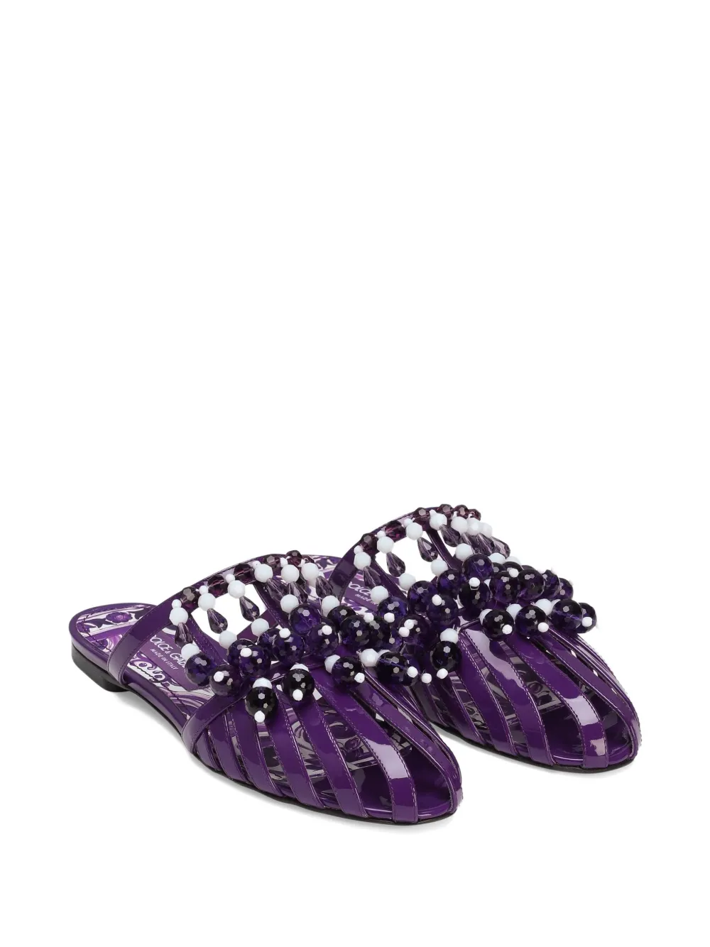 Dolce & Gabbana Sandalen verfraaid met stras Paars