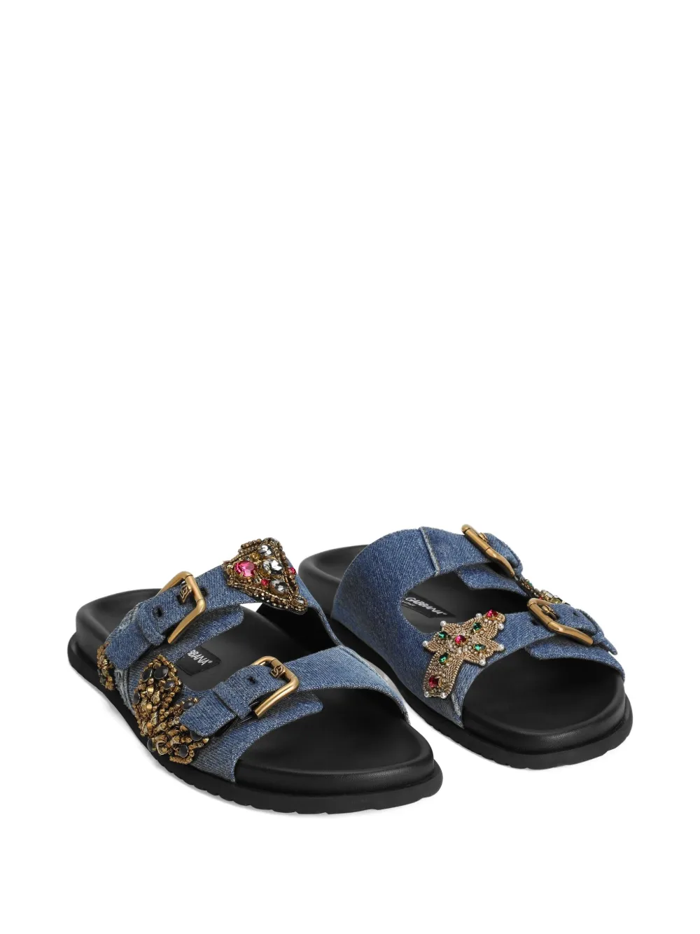 Dolce & Gabbana beaded-embellished slide sandals Blue
