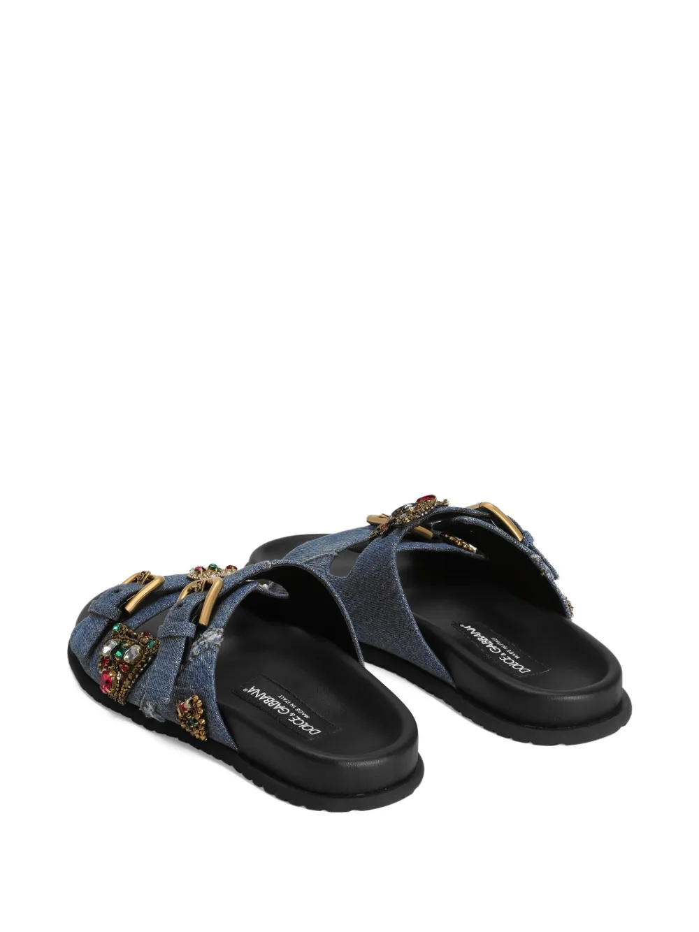 Dolce & Gabbana beaded-embellished slide sandals Blue