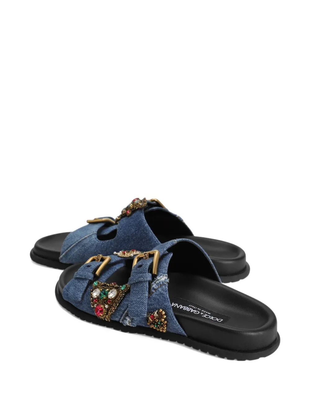Dolce & Gabbana beaded-embellished slide sandals Blue
