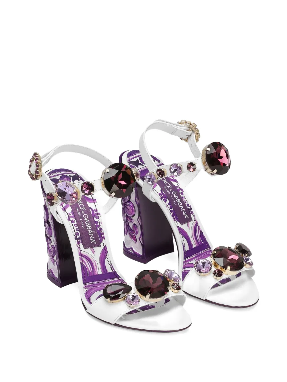 Dolce & Gabbana rhinestone-embellished sandals White