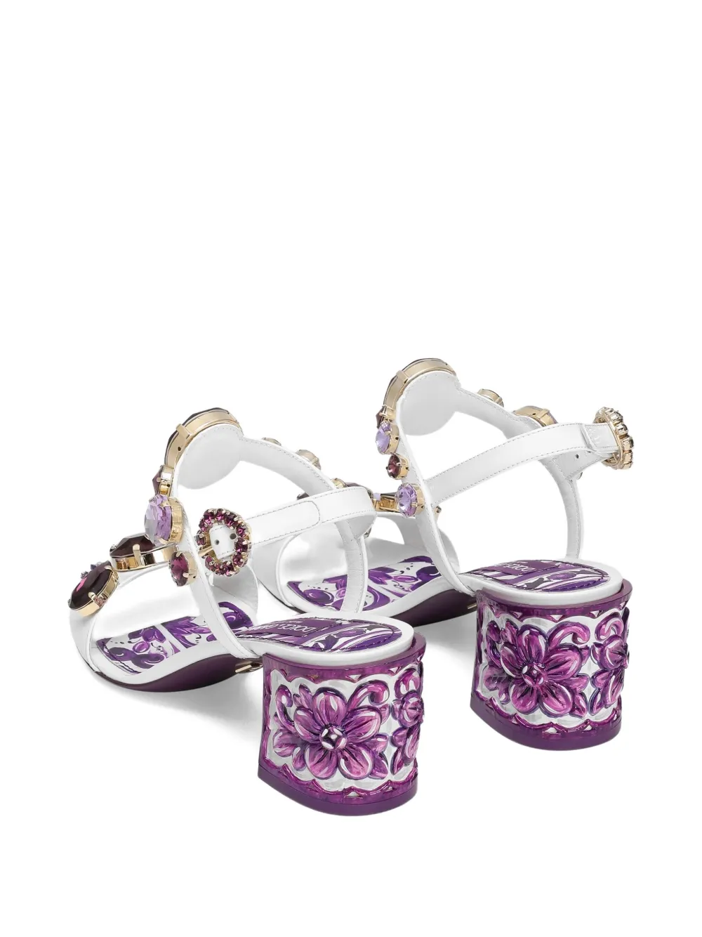 Dolce & Gabbana 60mm Keira leather sandals White