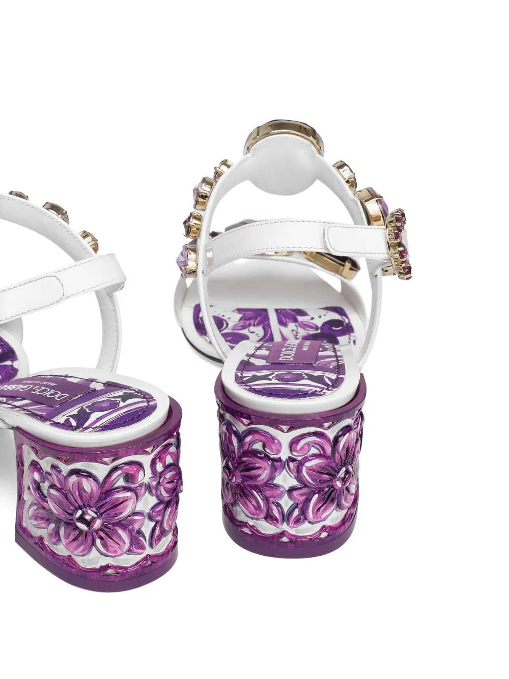 Dolce & Gabbana 60mm Keira leather sandals White