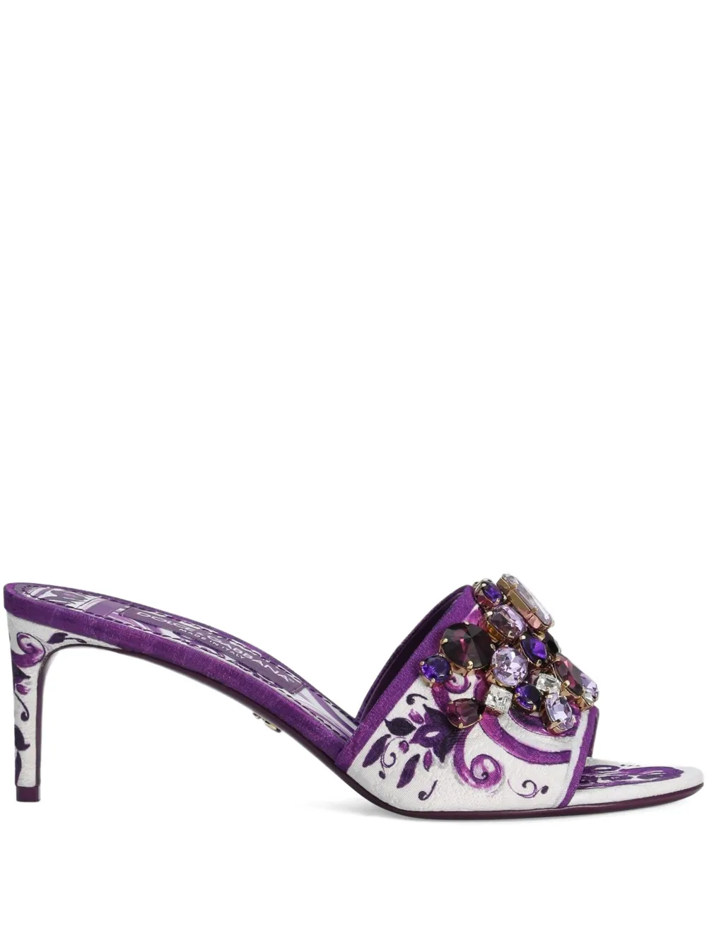Dolce & Gabbana 60mm Majolica-print mules White