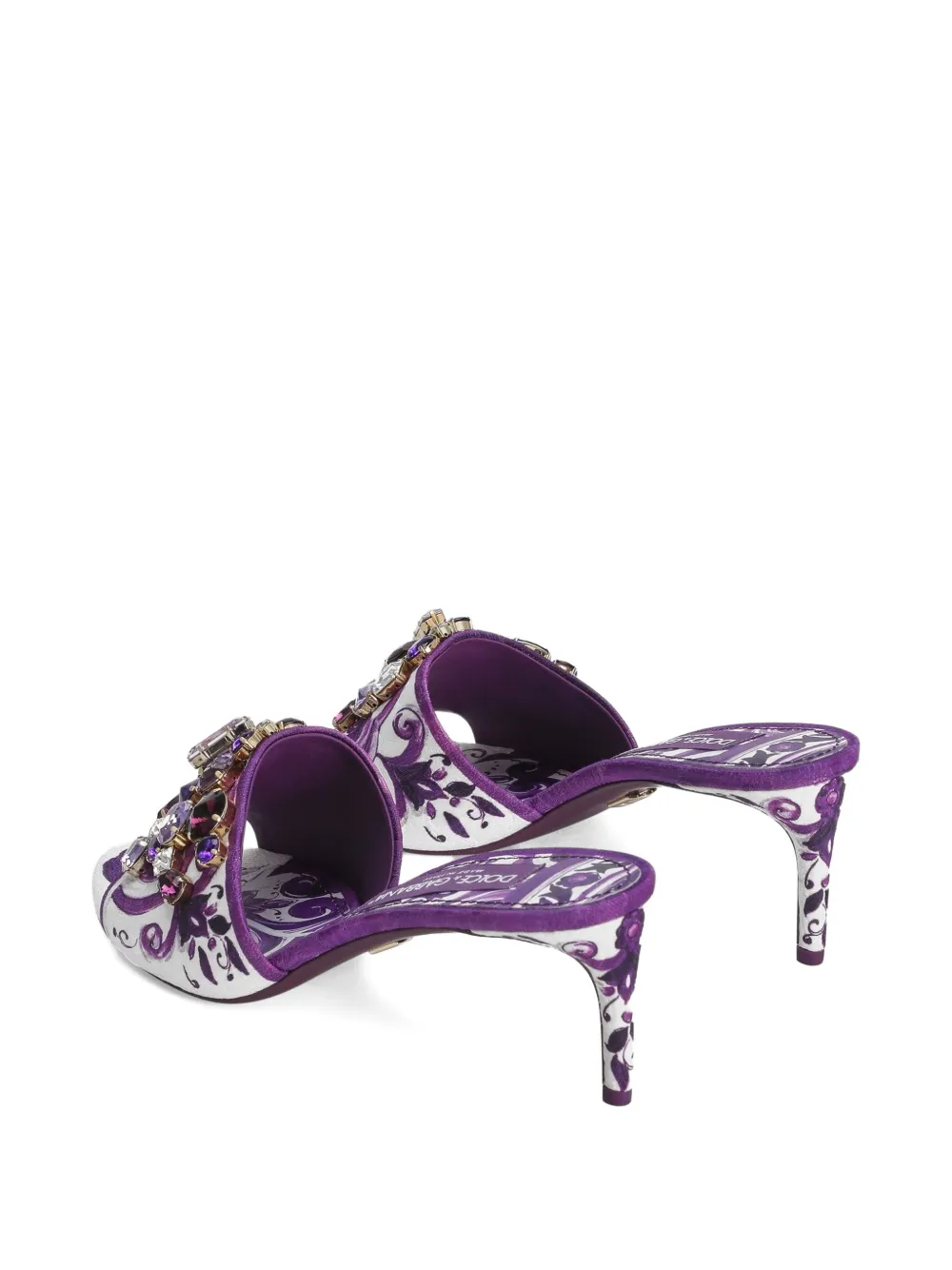 Dolce & Gabbana 60mm Majolica-print mules White