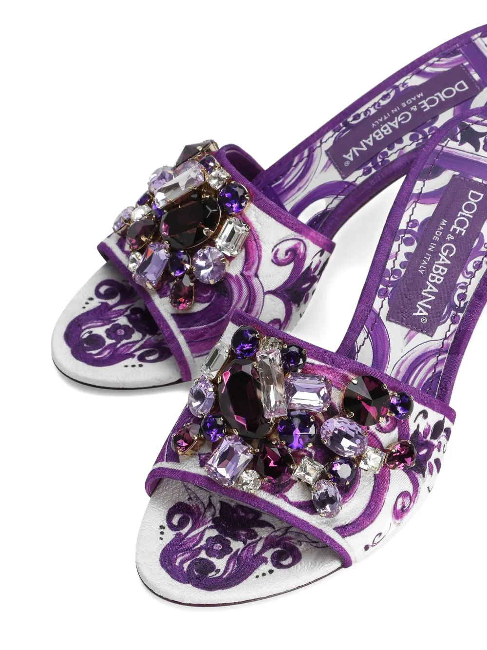 Dolce & Gabbana 60mm Majolica-print mules White