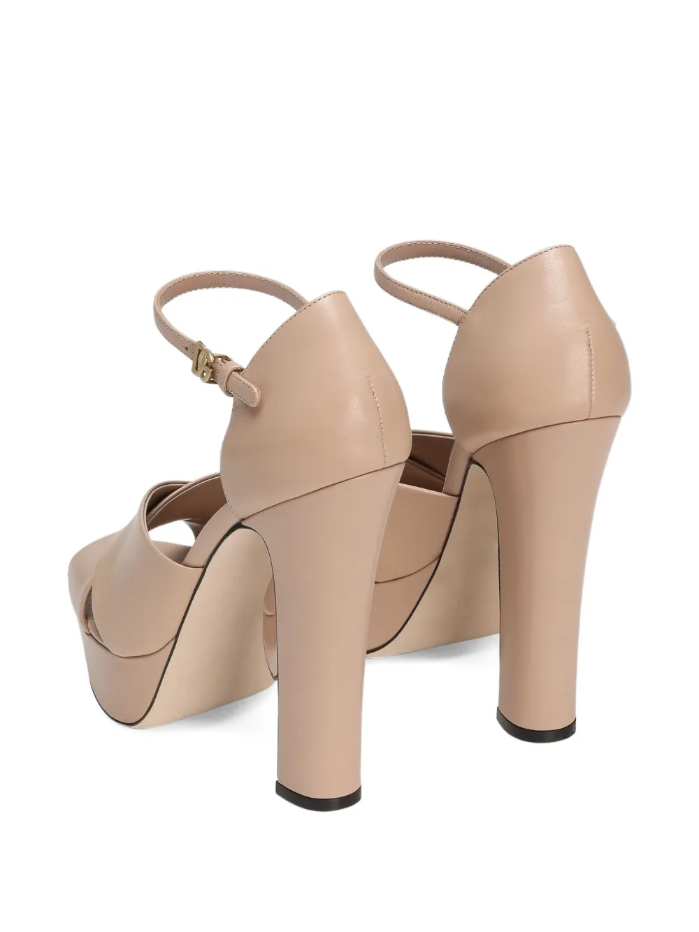 Dolce & Gabbana 135mm Crossover Platform Sandals In Neutral