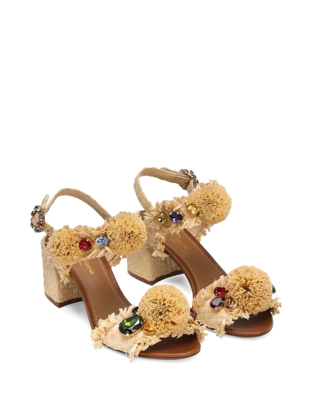 Dolce & Gabbana 60mm pompom-detail sandals Neutrals