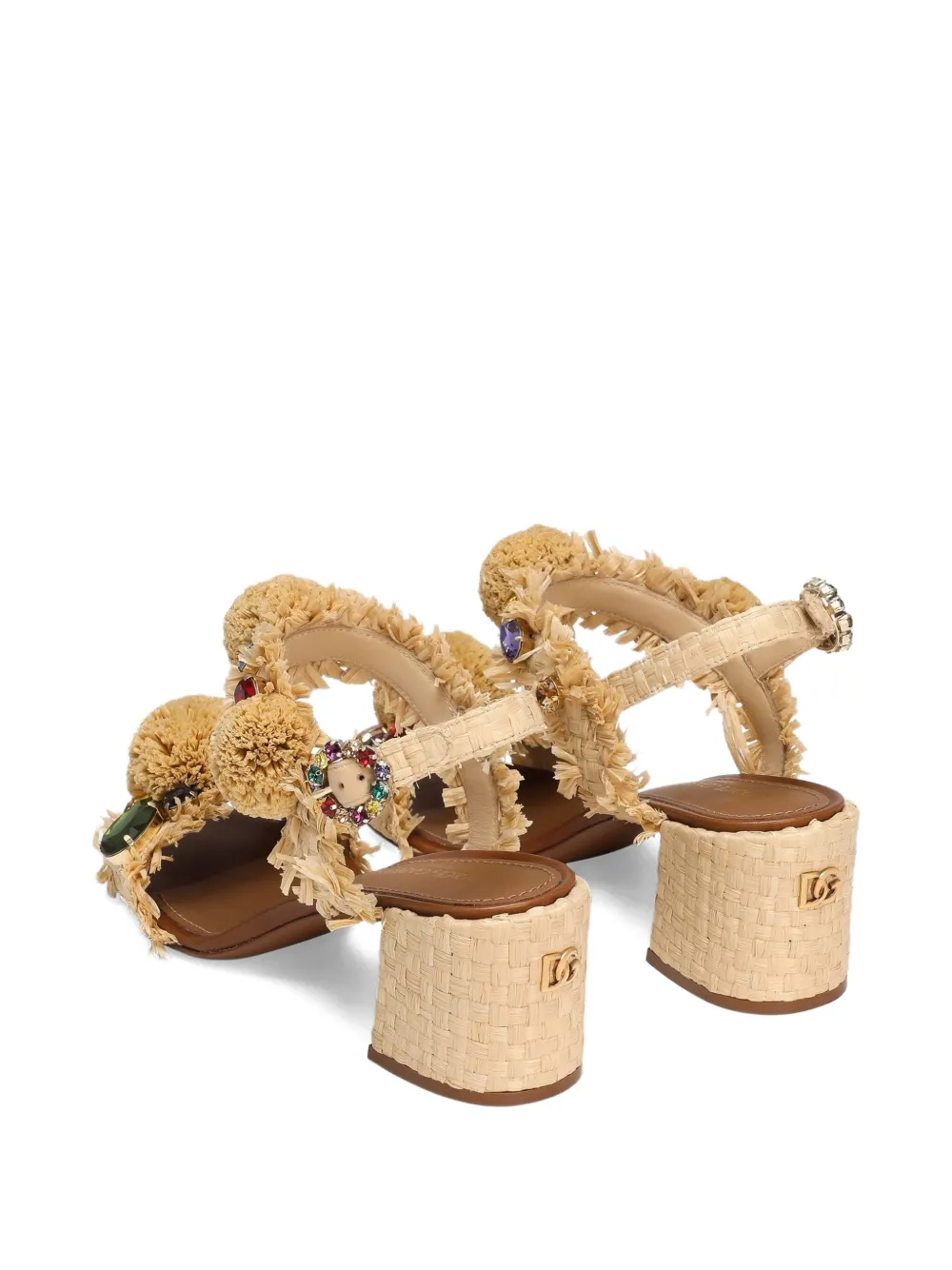 Dolce & Gabbana 60mm pompom-detail sandals Neutrals