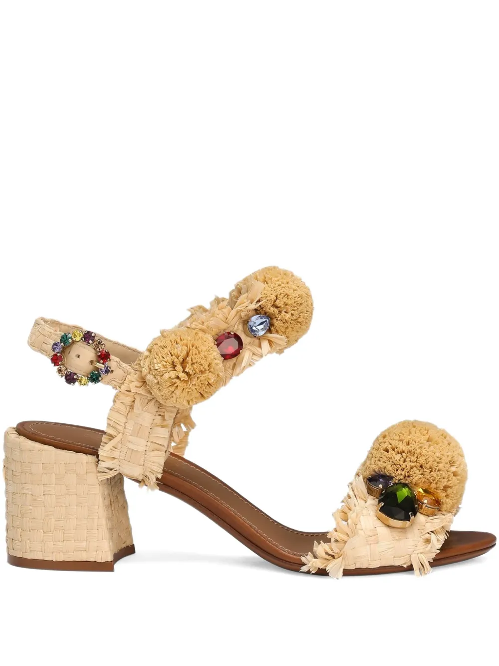 Dolce & Gabbana 60mm pompom-detail sandals Neutrals