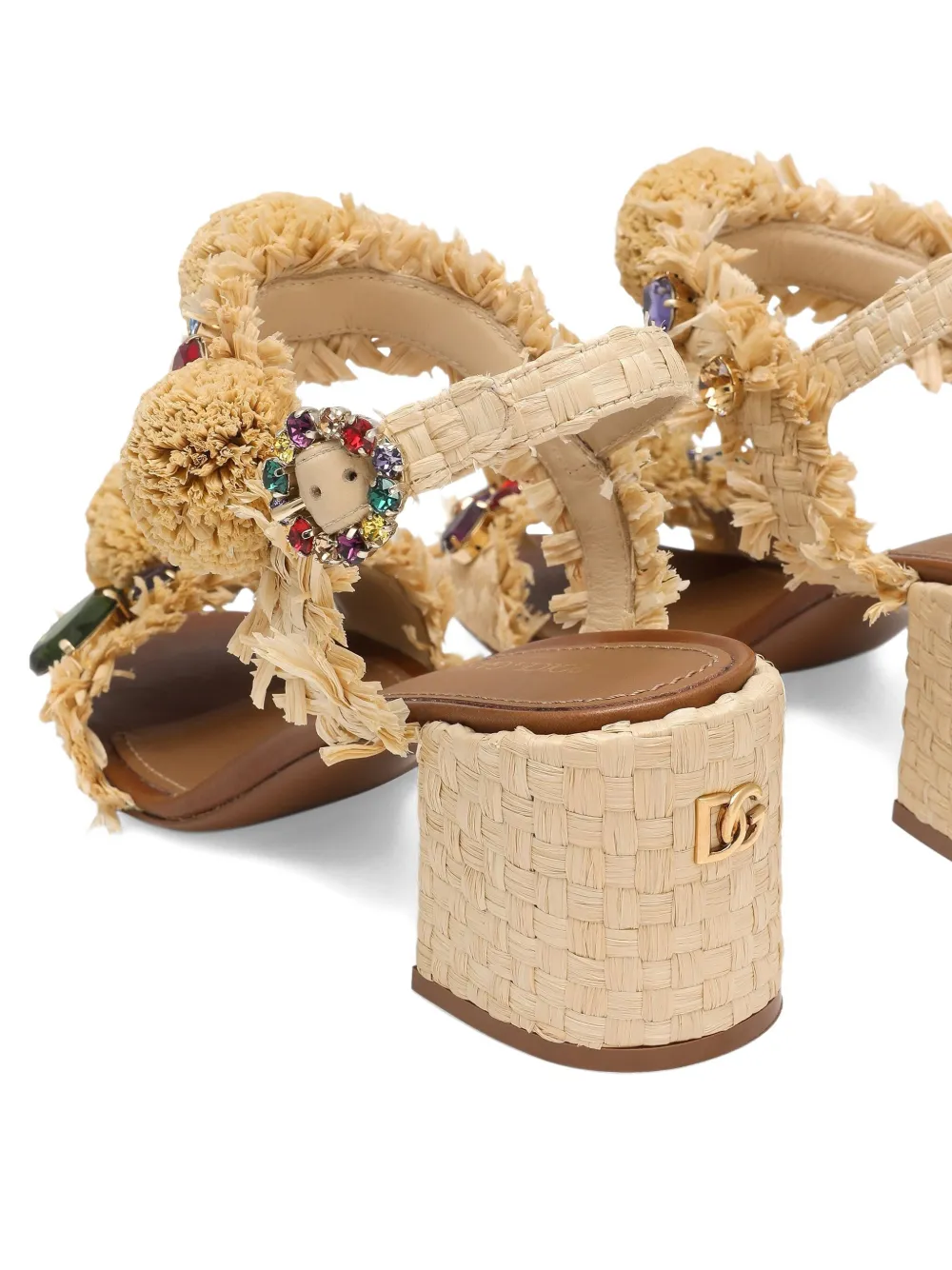 Dolce & Gabbana 60mm pompom-detail sandals Neutrals