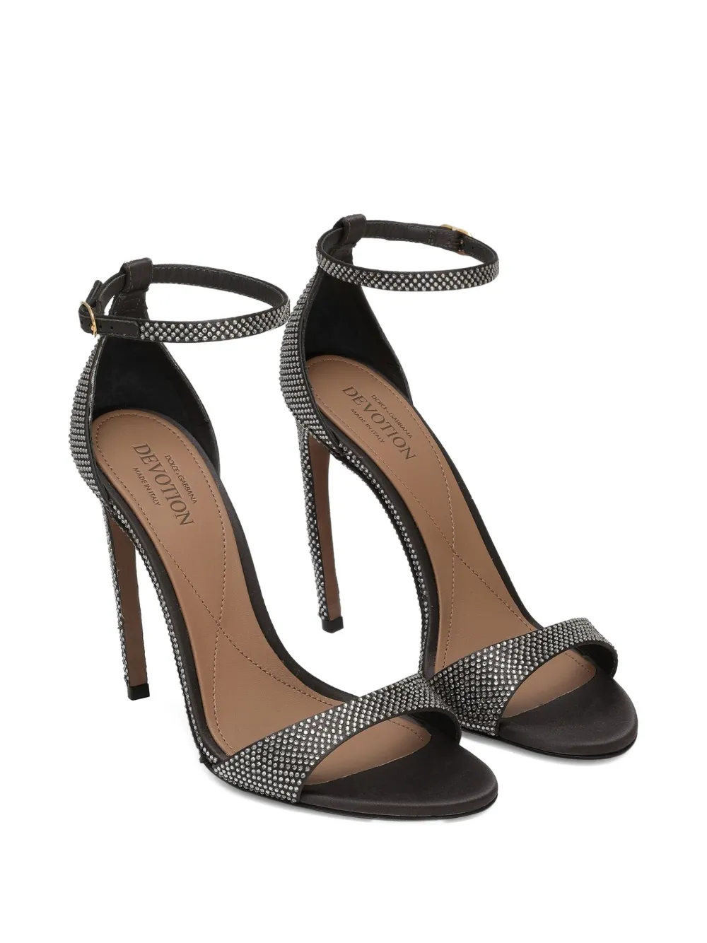 Dolce & Gabbana 105mm rhinestone-embellished ankle-strap sandals Silver