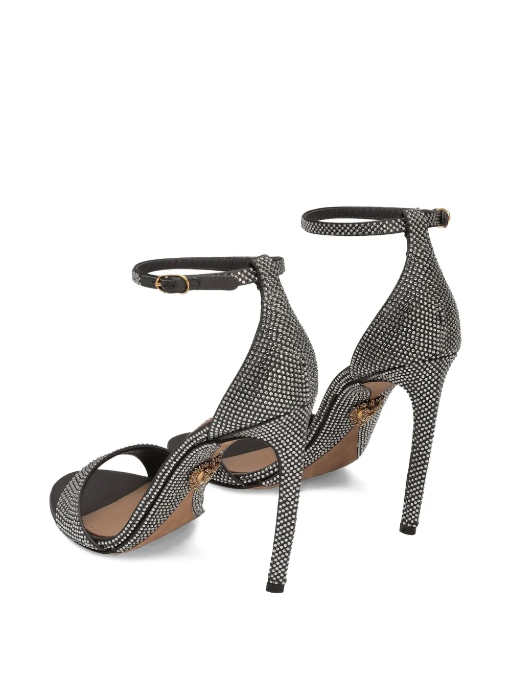 Dolce & Gabbana 105mm rhinestone-embellished ankle-strap sandals Silver