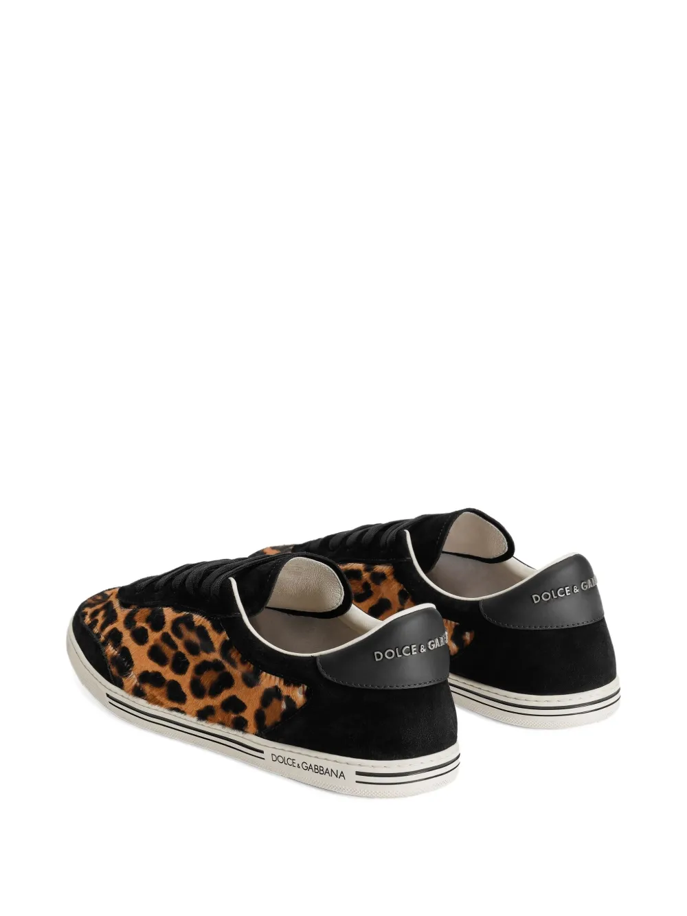 Dolce & Gabbana leopard-print suede trainers Brown