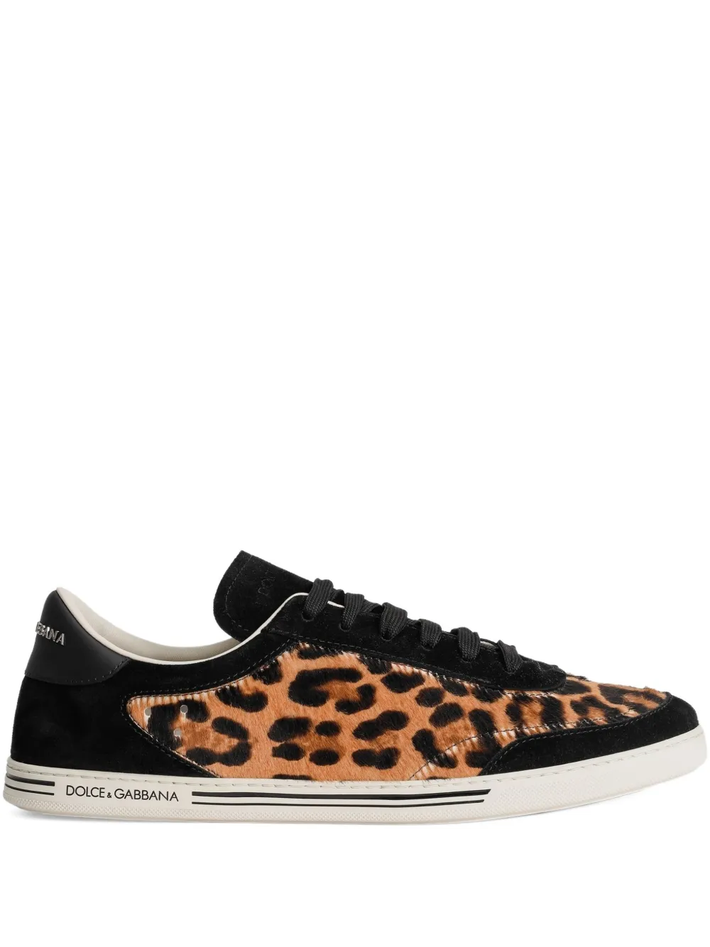 Dolce & Gabbana leopard-print suede trainers Brown